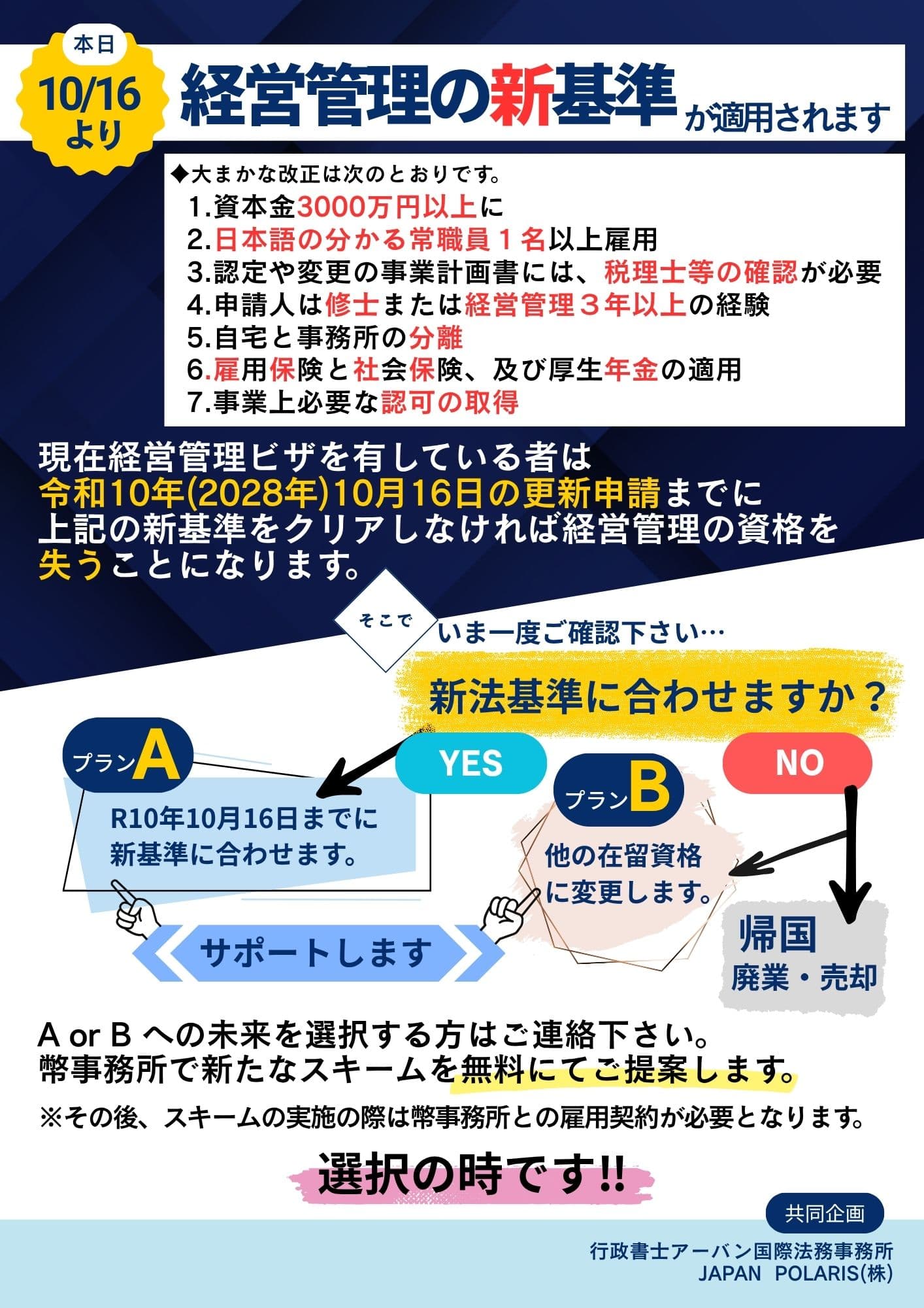 経営管理のビザを更新した方へ　For those who have renewed their Business Manager visa　致已更新“经营・管理”签证的人员